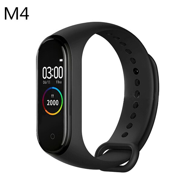 M4 pro banda inteligente termômetro nova banda m4 rastreador de fitness freqüência cardíaca pressão arterial pulseira de fitness relógio inteligente para android ios: M4 Black