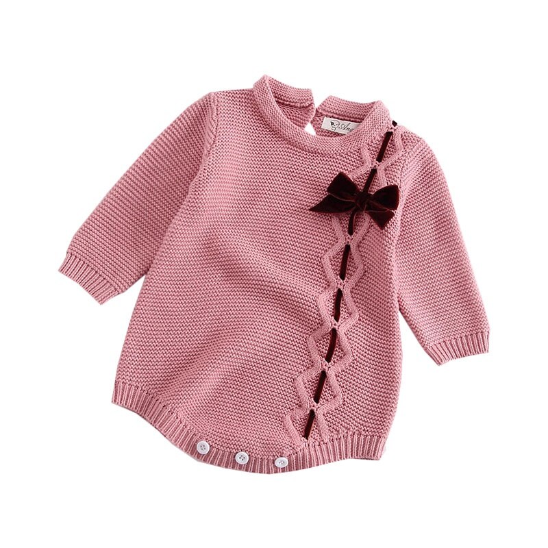 Meisje Baby Baby Truien Lange Mouw Herfst Kinderen Meisjes Leuke Doop Mooie Kintting 0-24M Meisjes bodysuit Truien: Pink / 18m