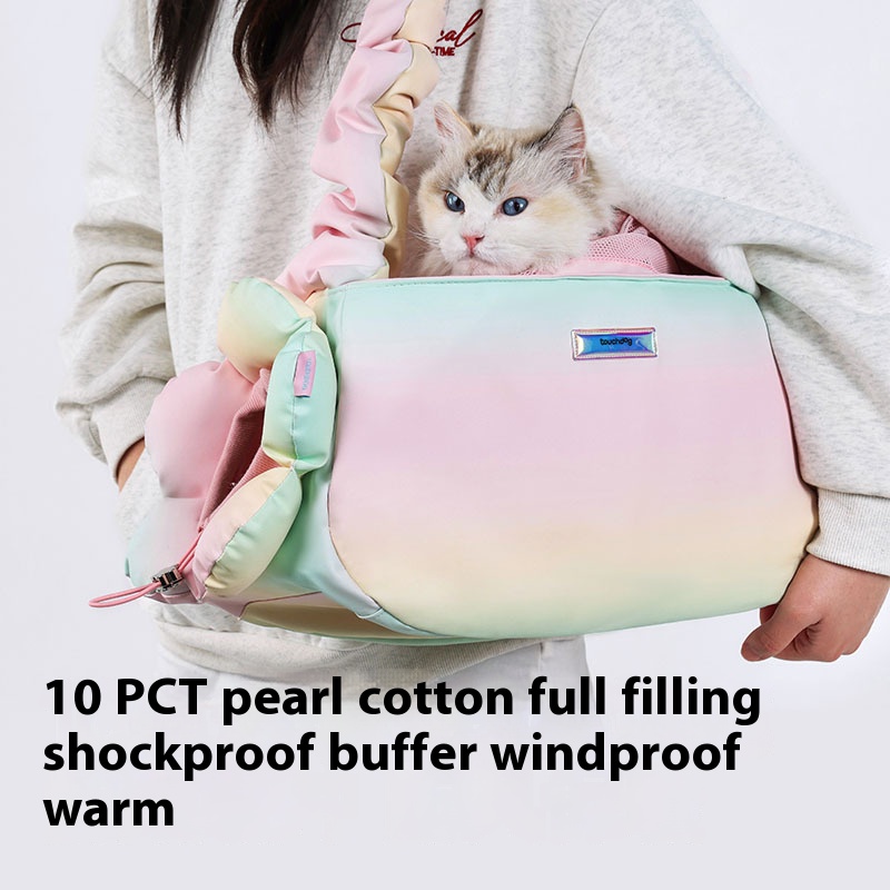 TOUCHDOG Illusion Series-Pet Outing Crossbody Bag Cat Portable Shoulder Cat Bag Small Dog Dewlap Tote Dog Bag Pet Accessories