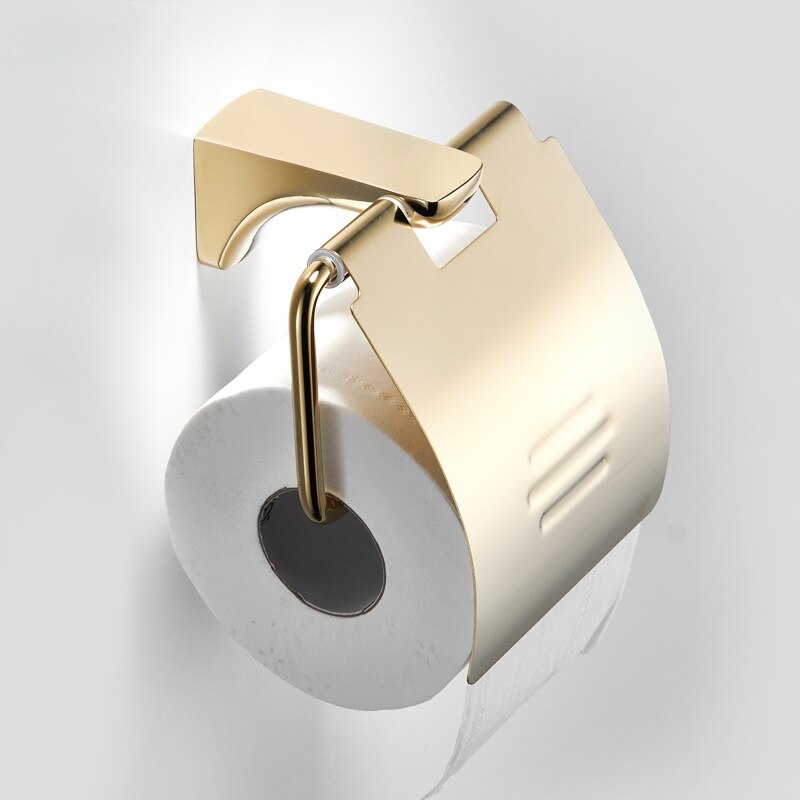 Toallero dorado de lujo para baño, barra de toalla, juego de colgante de hardware: paper holder