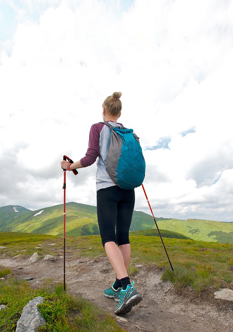 Outdoor Ultra-Light Trekking Hiking Pole Folding Trekking Pole Running Walking Sticks 7075 Aluminum Alloy Pole