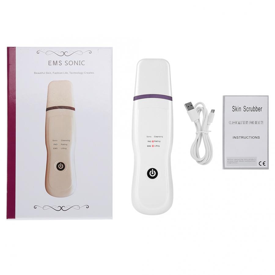 Ultrasonic Deep Cleansing Face Skin Cleaner Blackhead Removal 100-240V Ion Skin Scrubber Facial Peeling