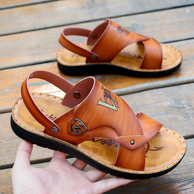 Pu Lederen Heren Wandelschoenen Zomer Strand Sandalen Man Platte Outdoor Slippers Mannelijke Zwemmen Schoeisel Sneakers Maat 38-44