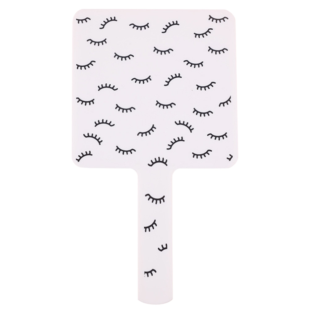 Espejo de maquillaje de mano, espejo de extensión de pestañas portátil para mujeres y niñas, espejos pequeños para la cara, accesorios de mesa de belleza: Castaño