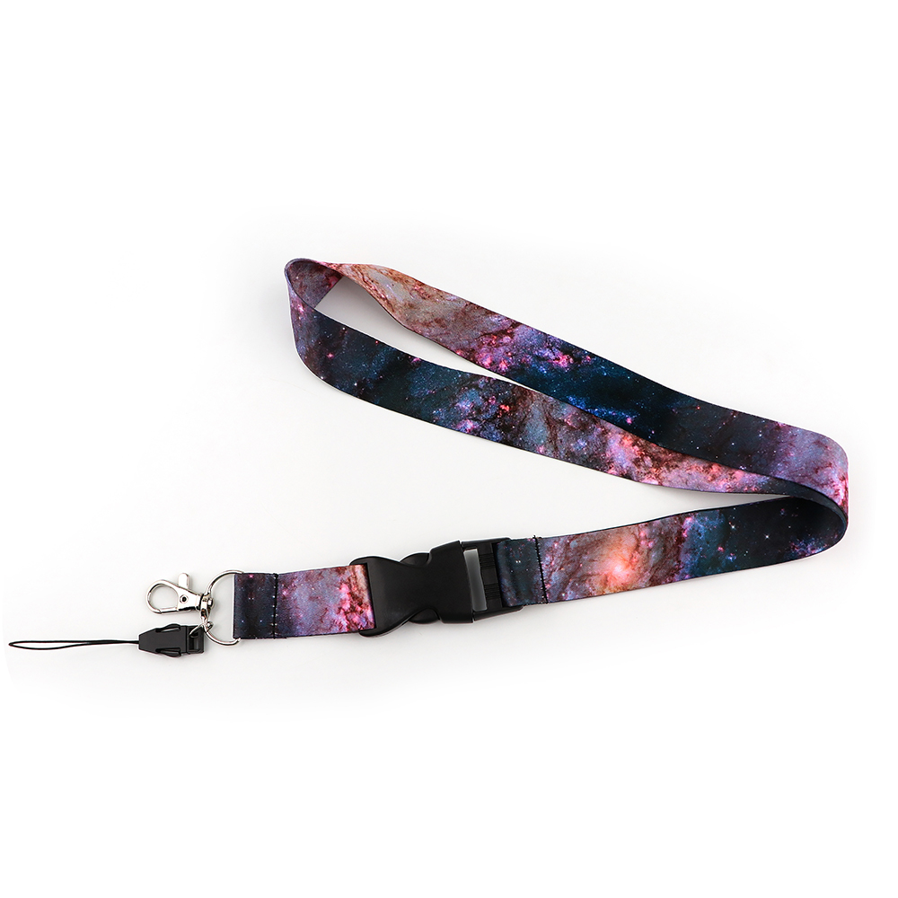 YL200 Starry sky Key Lanyard Car Keychain Badge Holder Personalise Office ID Card Pass Gym Mobile Phone Accessories: DARK COFFEE