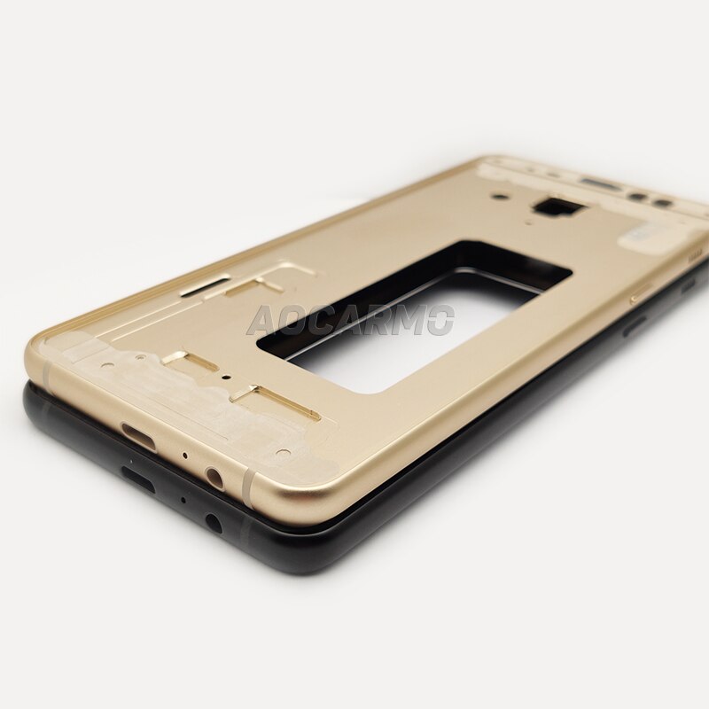 Aocarmo Mittleren Rahmen Vorne Lünette Rahmen Gehäbenutzen Mittleren rahmen Mit Kleber Für Samsung Galaxis A8 Plus A730 A730F