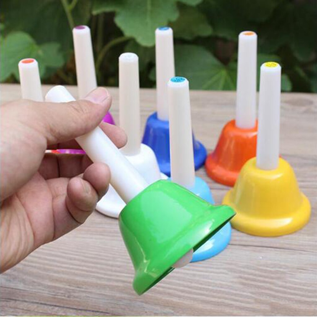 8-Note Hand Bells Set,Hand Percussion Musical Educational Instrument Toy for Kids