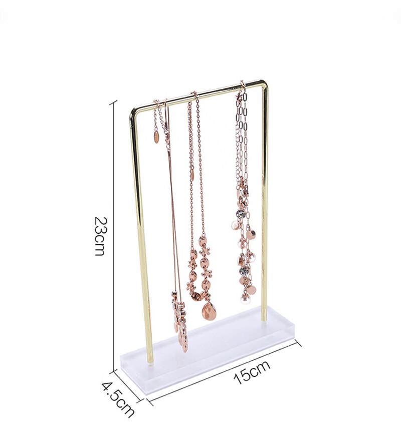 Acrilico dei monili del metallo del basamento mensola dell'organizzatore del supporto di visualizzazione per la collana del braccialetto accessori per capelli keychain gingillo della cassa del gancio: stile 4