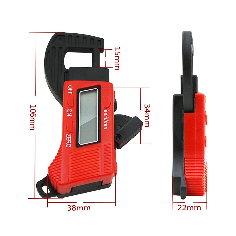 Digitale Diktemeter 0-12.7mm Dikte Tester Diktemeter Schuifmaat Meter Breedte Meet Gereedschap
