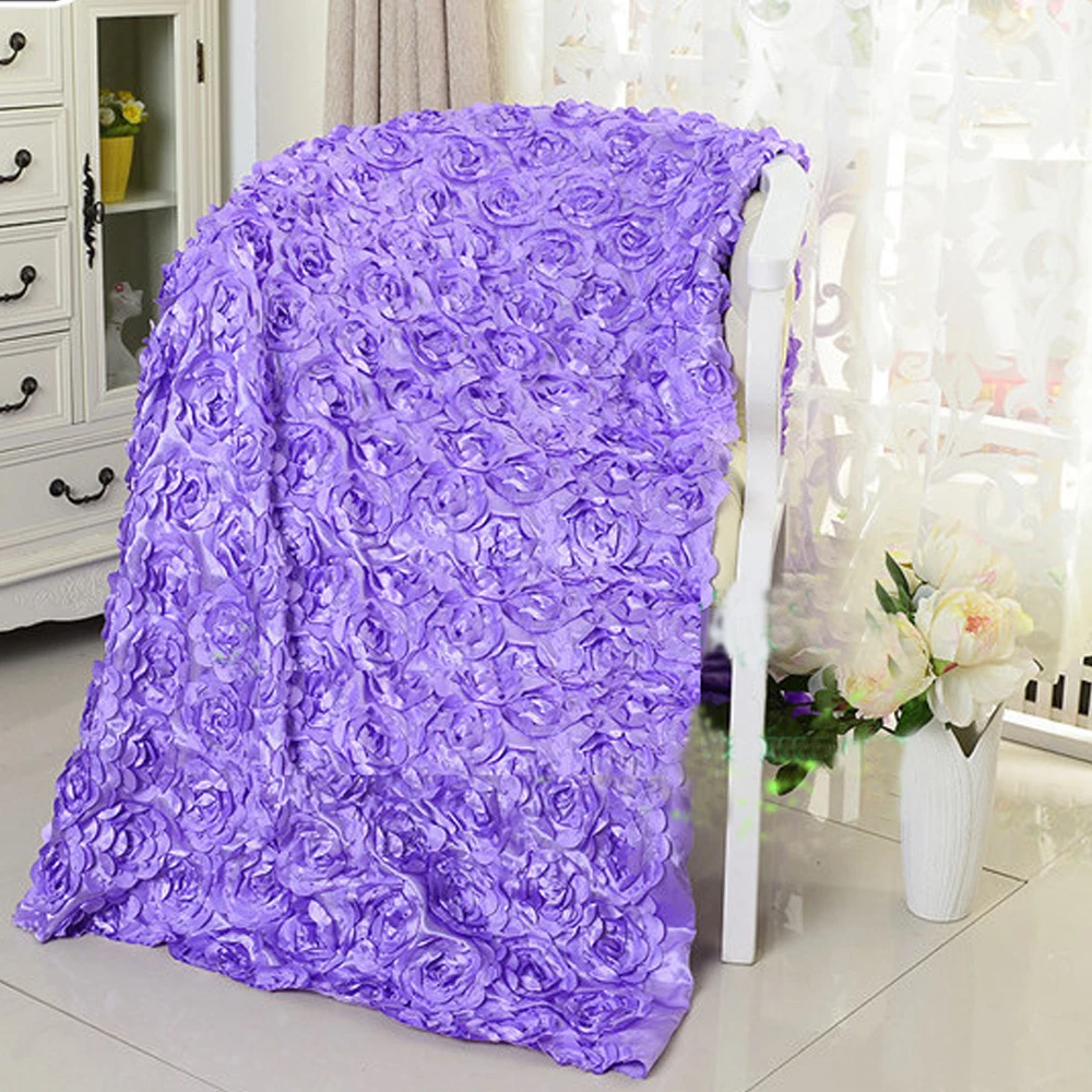 Hochzeit Dekoration 3D Satin- Rose Spitze Teppich Bestickte Festival Feier Blume Teppich Braut Hochzeit Teppich Vorhang Dekor: Schokolade