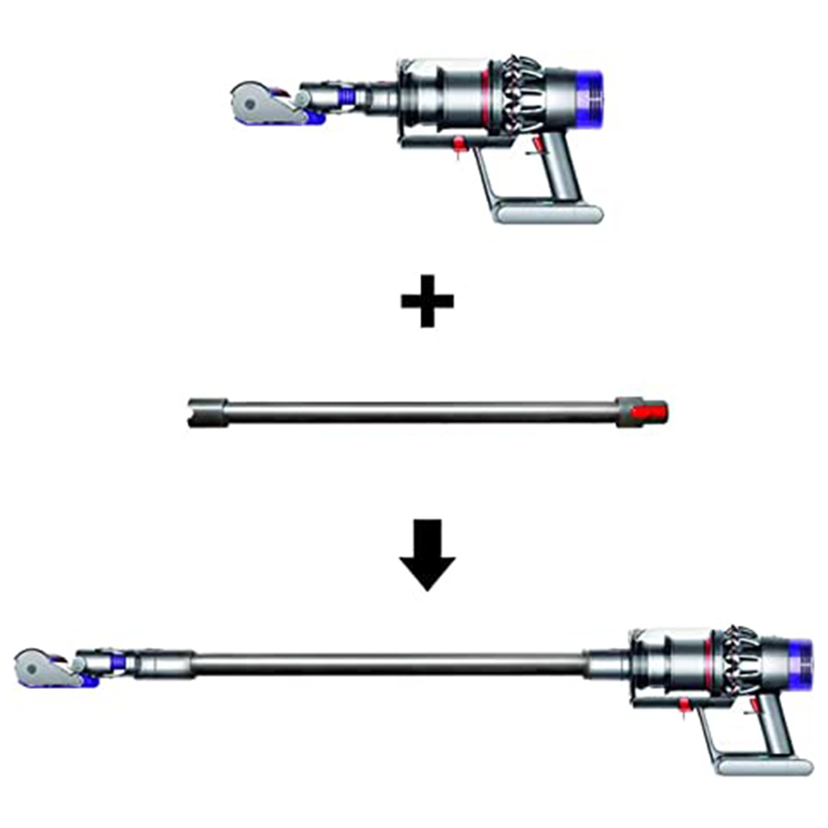 Staubsauger Zubehör Stange für Dyson V7 V8 V10 V11 Gerade Rohr Metall Verlängerung Bar Handheld Zauberstab Rohr