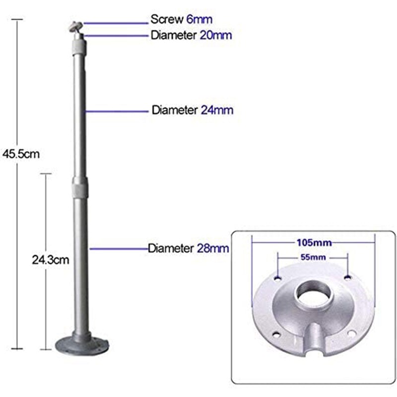 Projector Wall Support Ceiling Bracket Projector Hanger Holder Aluminum Projection Mount Rotatable 20-40cm