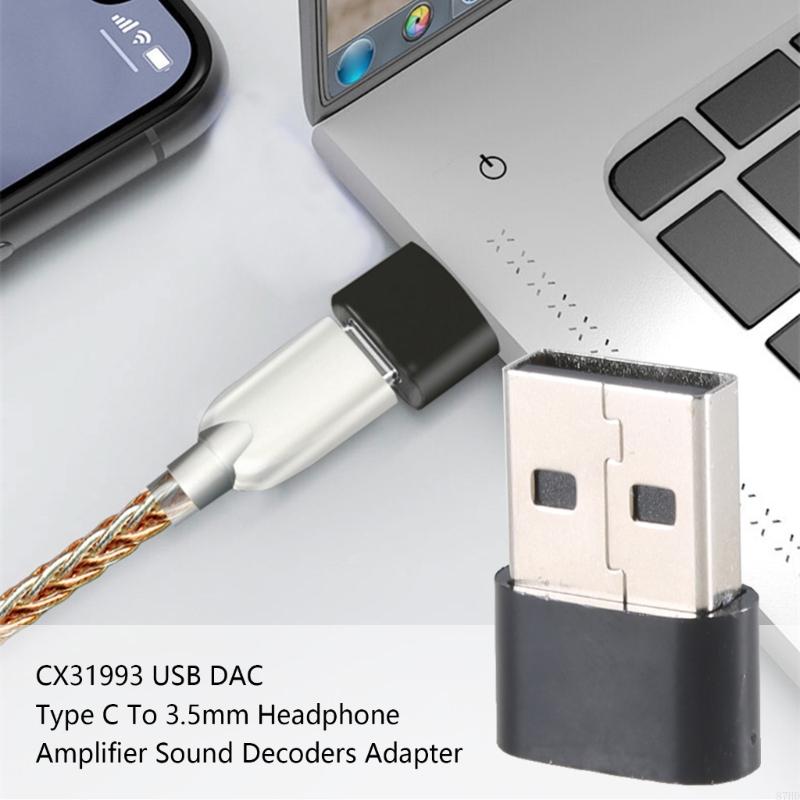 87HD Type C to 3.5mm CX31993 MAX97220 Chip USB C Headphone Adapter 3.5mm DAC Adapter