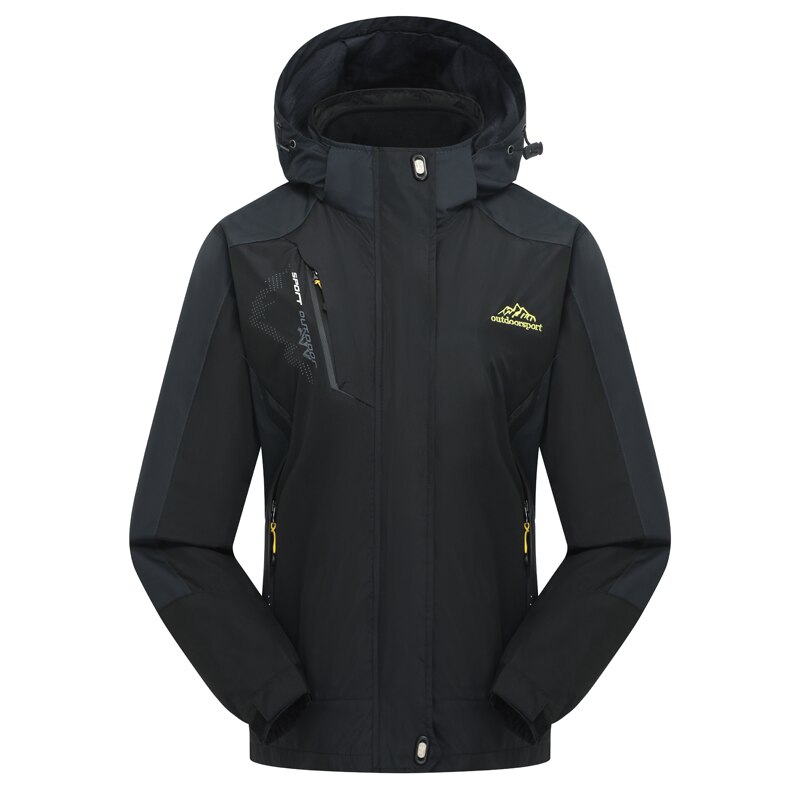 Bergsskinn dam vinter 2 delar softshell fleecejackor utomhussport vattentät termisk vandring skidåkning damrockar  rw015: Kvinnor svarta / Asiatisk storlek xxxl
