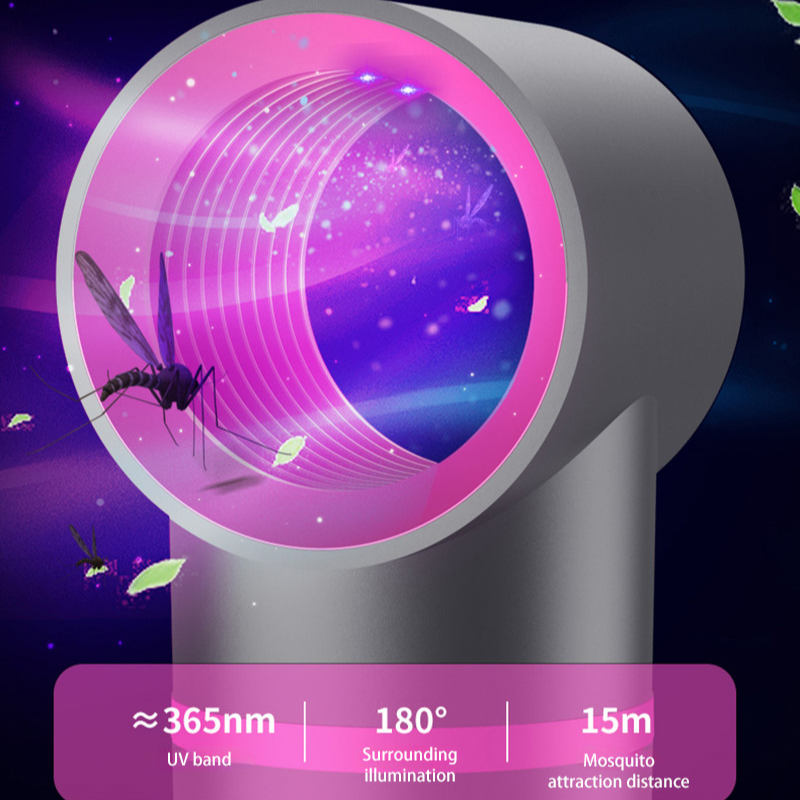 Elektrische muggenlamp, vliegenval, insectenverdelger, usb-aansluiting, draagbare, stille buitenlamp tegen muggen.