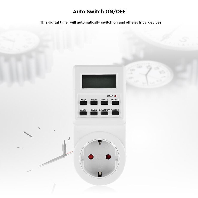 230/220V AC Programmable Timers Weekly Programmable Electrical Power Socket Timer EU UK US FR Plug standard with Clock