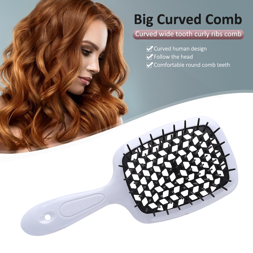 Cepillo de pelo enredado para niña, peines de pelo de dientes anchos, placa grande, masaje del cuero cabelludo, ahuecamiento, herramienta transparente para salón en casa