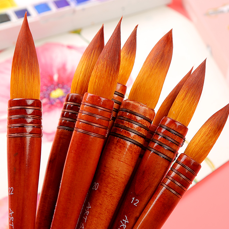 1 pièce Nylon cheveux aquarelle pinceau ancien rime Style acrylique peinture pinceau Art fournitures 40RT