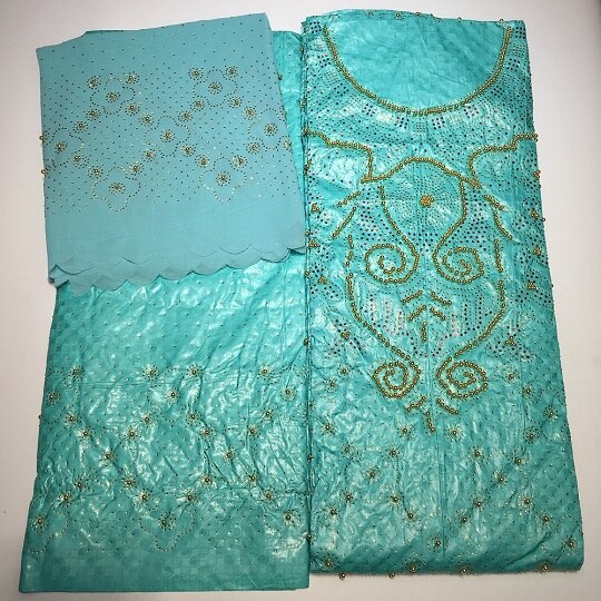 bazin riche getzner african fabric with rhinestones & beads latest top 3 in 1 basin tissu africain brocade fabric for dress