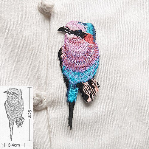 Vogel met Bloem Ijzer op Patches voor Kleding Borduren Applique DIY Hoed Jas Jurk Accessoires Kleding Sticker Strepen Badge: 11
