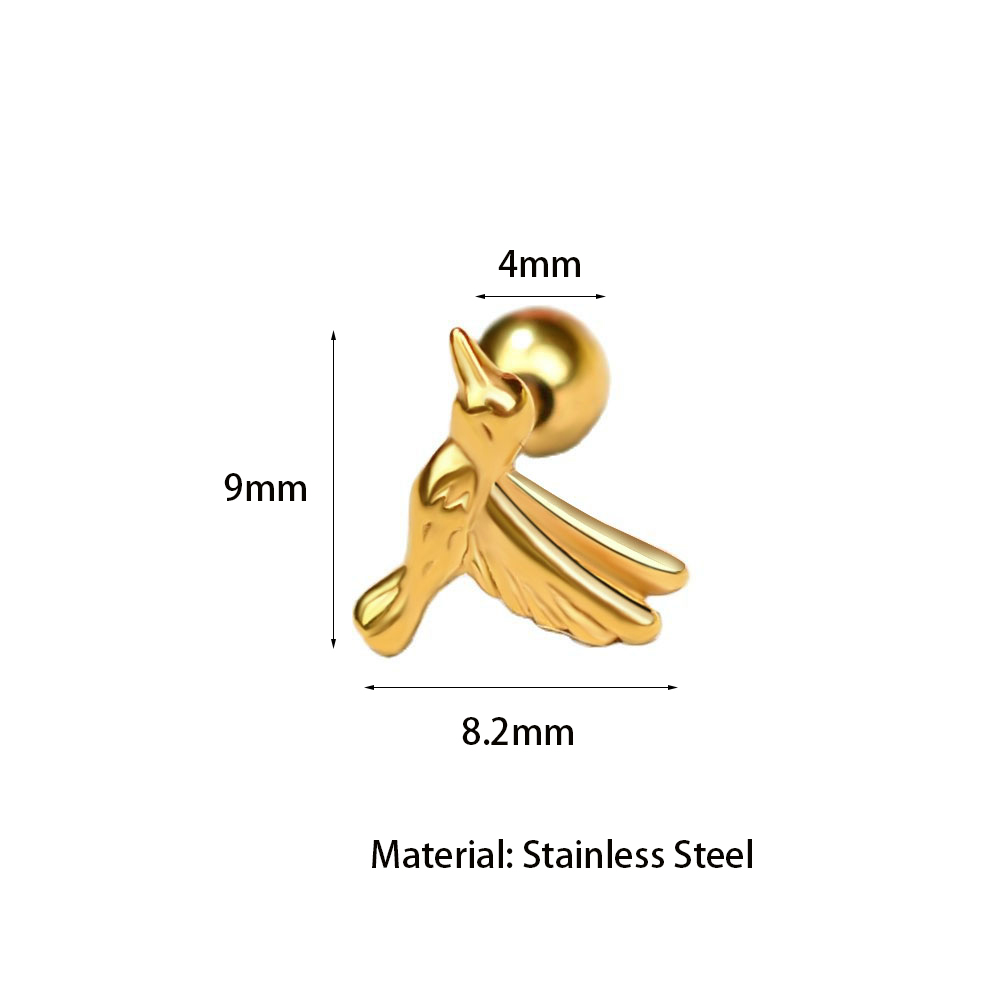 1 pz ottavino ottavino acciaio inossidabile zampa d'orso teschio orecchini moda animale Earing elica cartilagine Tragus lobo piercing gioielli 16g