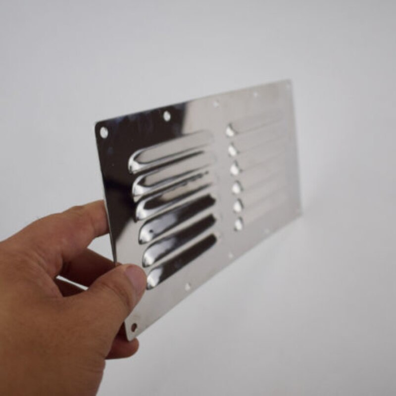 2PCS Trig Air Vent Louvred Grill Cover Ventilation Louvre Grille Stainless