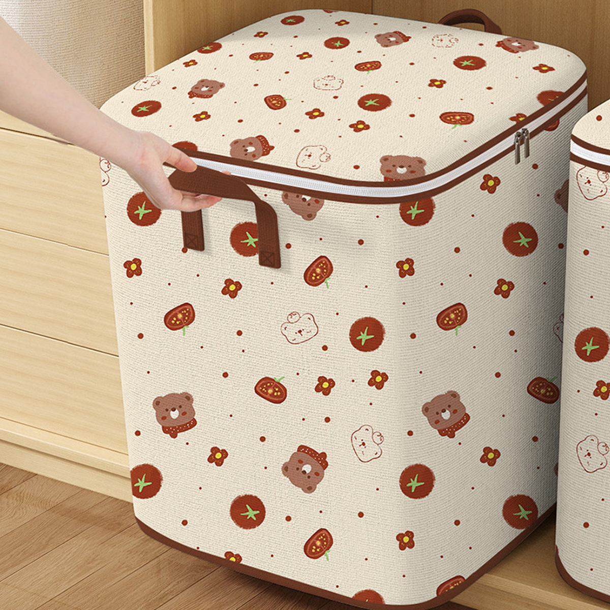 Large Capacity Clothes Storage Bag Bear Cartoon Waterproof Moving Packing Bag Home Use Blanket Organizer Moisture Proof S