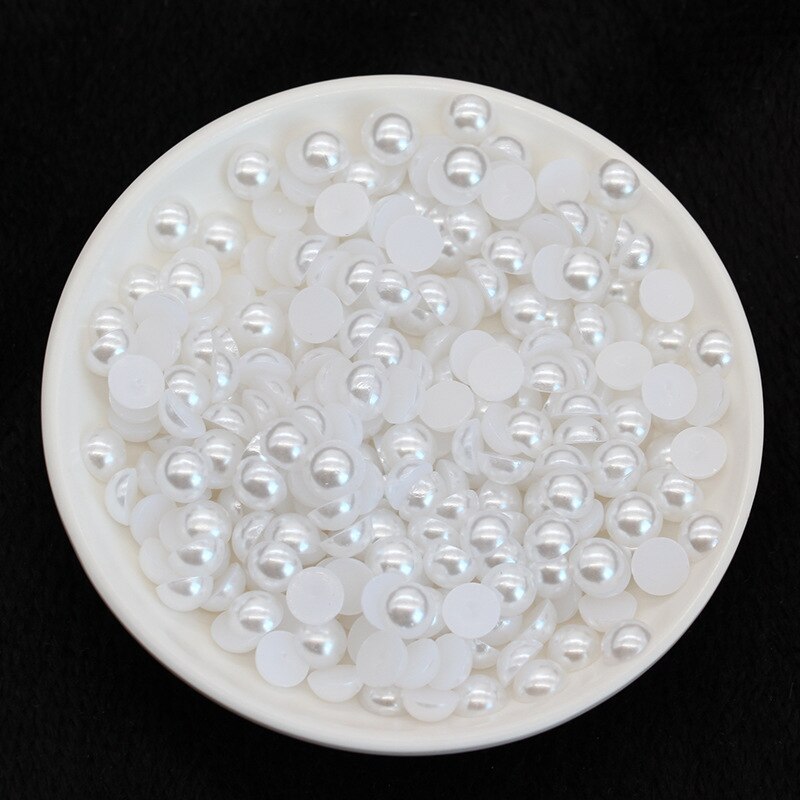 2mm 5000 Uds. Perlas falsas de respaldo plano ABS-Ropa y costura de diamantes de imitación de perlas-Scrapbooking confección de tarjetas perlas: 13-White
