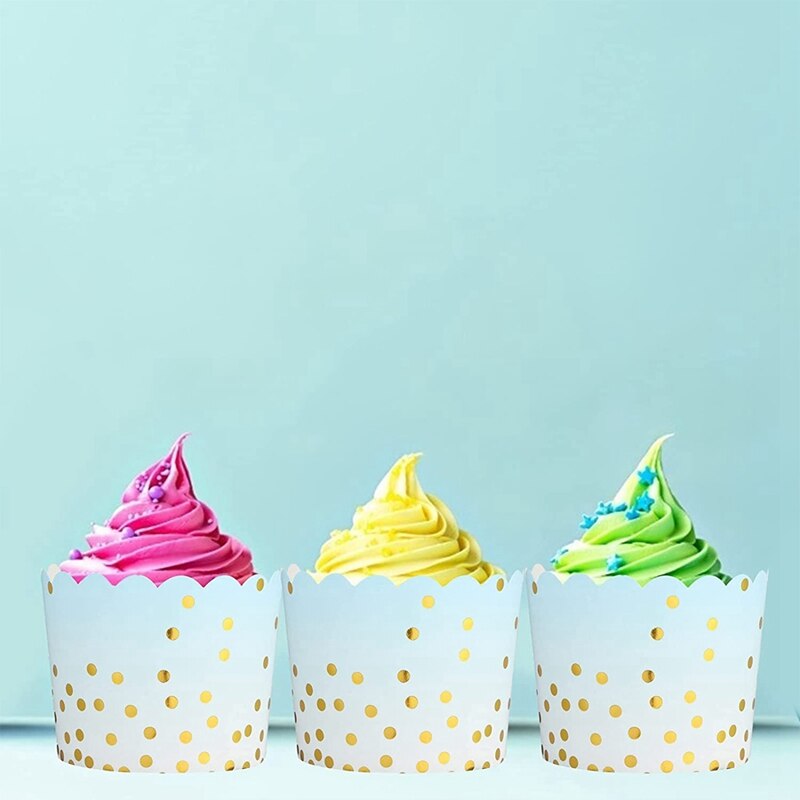 50 Pcs Colorful Greaseproof Paper Baking Cups 5 Oz Cupcake Paper Liners Disposable Muffin Cases Cupcake Containers