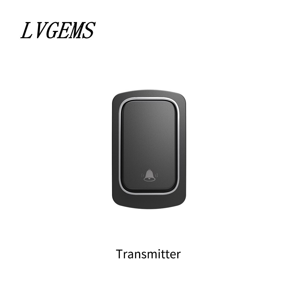 Sino de porta sem fio, com conector eua, ue, reino unido, à prova d&#39;água, sem fio, 150m de distância, 32 músicas, para porta de boas vindas: 1Button Black / EU