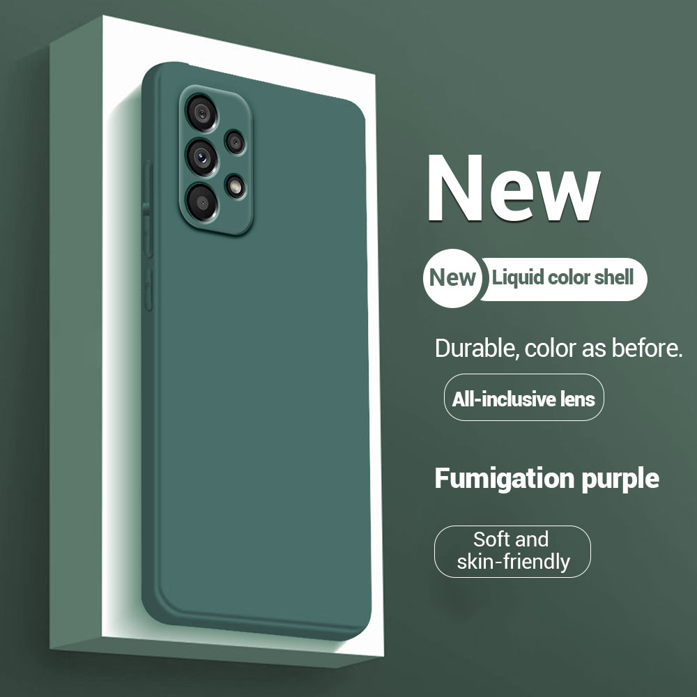 For Samsung A53 A33 A73 A23 A22 A13 5G Case Colorful Silicone Shockproof Square Phone Case Fundas Galaxy A13 A23 A22 Cover Coque: Cotton Fabric / SKY BLUE