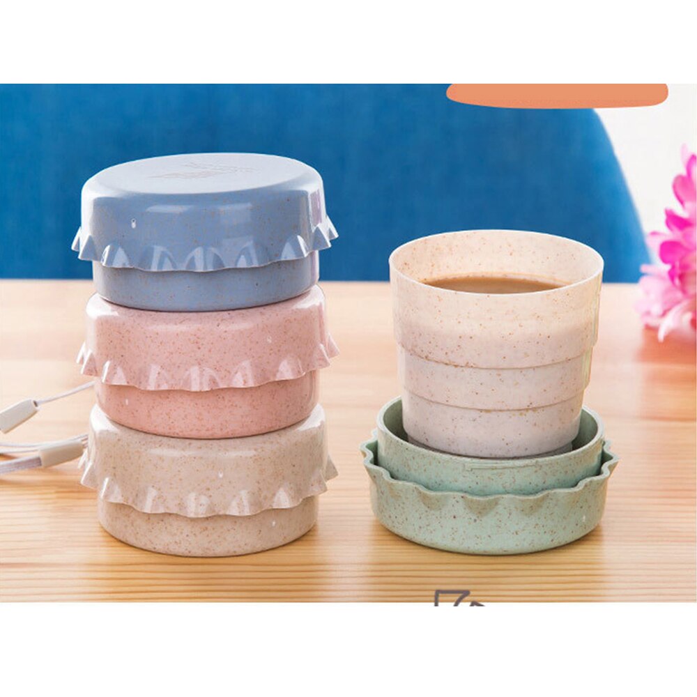 Draagbare Plastic Stro Stro Telescopische Opvouwbare Drinkbeker Vouwen Reizen Camping Handig te dragen Plooien plat