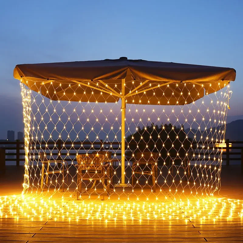 Weihnachten Netz Gittergewebe Schnur Licht draussen LED Garten Party Hochzeit Gebühr Licht Girlande Baum Büsche Zaun Zauberstab Dekor: veränderbar / 300w / uns-Stecker