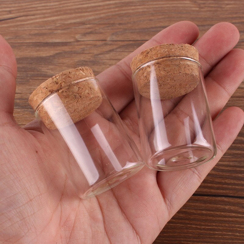 Dia 30mm: 15ml 25ml 30ml 35ml 40ml 50ml 60mlTransparent Glass Test Tube Vials Terrarium with Cork Stopper Glass Container 24pcs