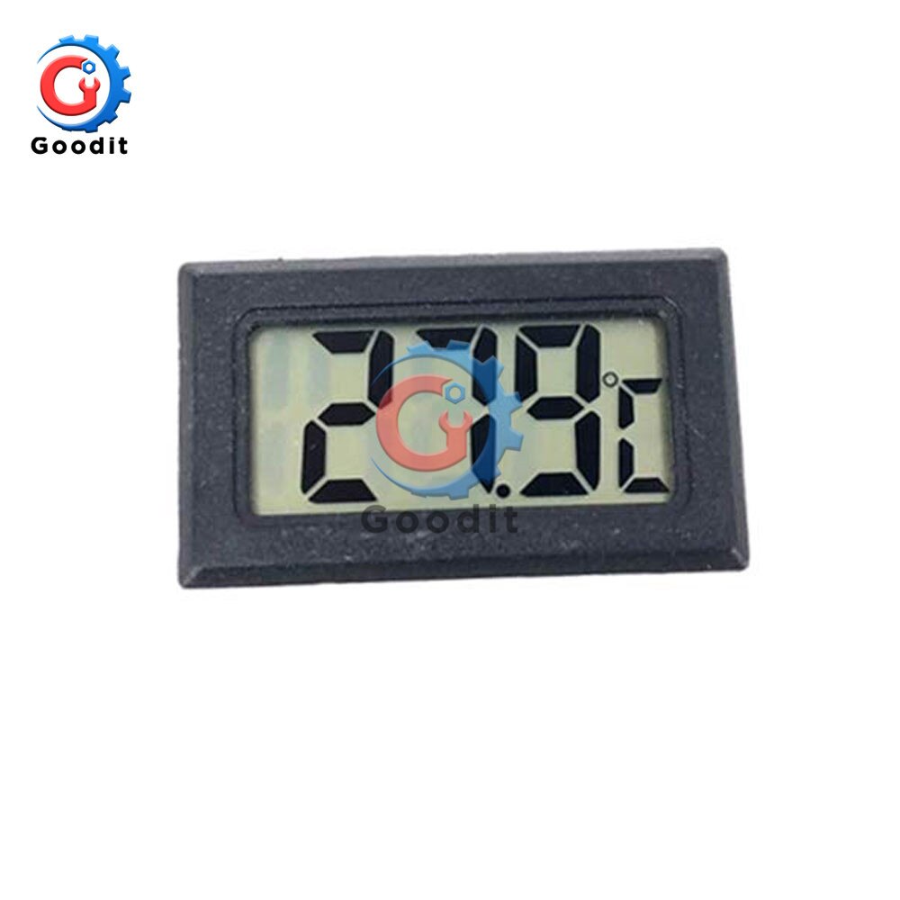 1 stuks mini lcd digitale thermometer sensor voor vriezer temperatuurmeter  -50 ~ 110 graden koelkast koelkast thermometer meter: Zwart zonder kabel