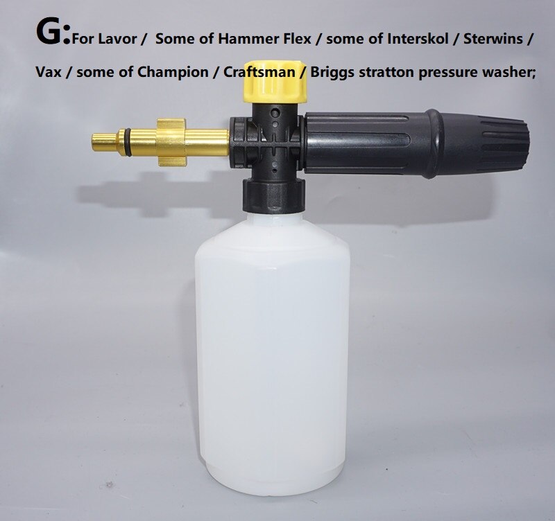 Snow foam lance for Karcher Daewoo Hammer Huter Makita Bosch Parkside Lavor Stihl High Pressure Washer 3Days Big Sales Car wash: G