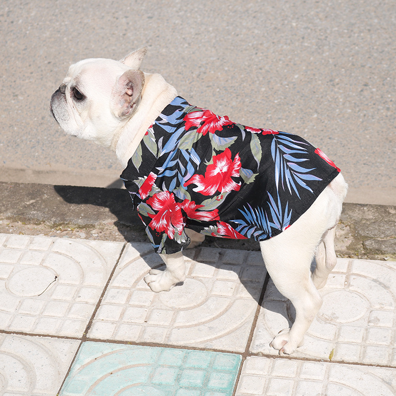 Ropa para perros, camisa hawaiana con estampado para perros pequeños y medianos, con estilo, S-XXL sencilla: Rojo / L