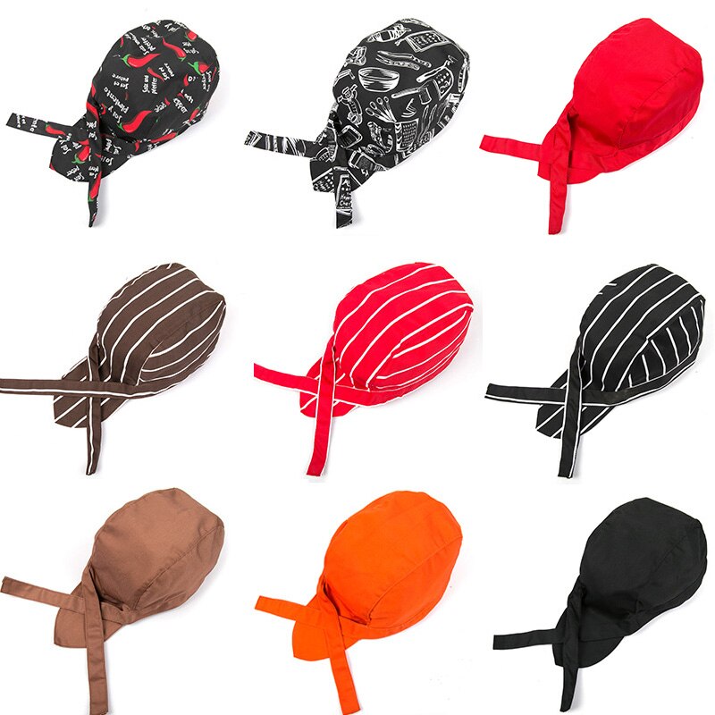 Hotel Chef Hats Turban Kitchen Working Caps Classic Korean Japanese Style Baotou Hat For Women Men Work Beanies Hats