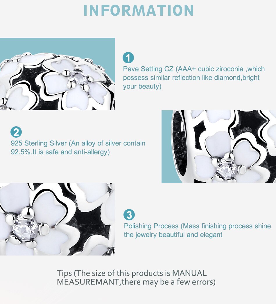 BELAWANG 925 srebro kryształ kwiatowy koralik moda emalia prezent na boże narodzenie uroki dopasowanie oryginalna bransoletka koraliki robić biżuterii DIY M