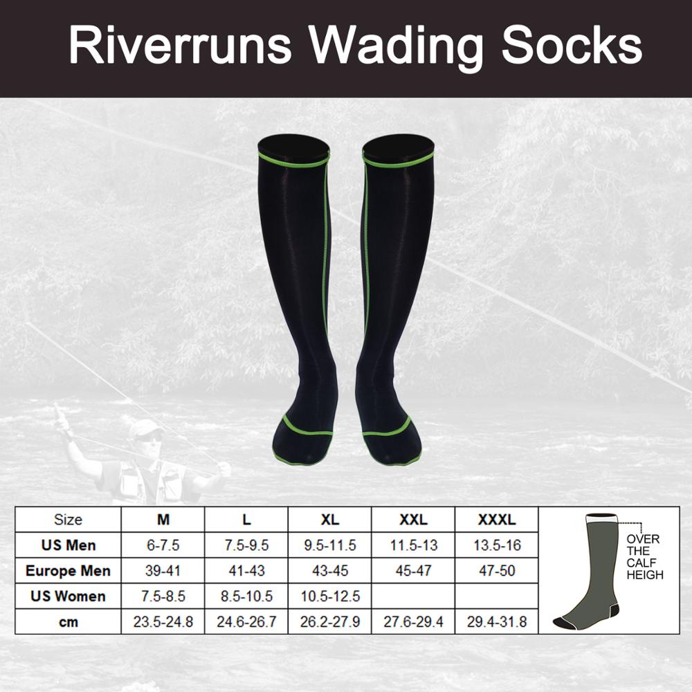 F Riverruns Frictionless Wading Socks, Neoprene Wet-suit Wader socks for Men and Women Outdoor Fishing, Surfing, Wakeboarding.