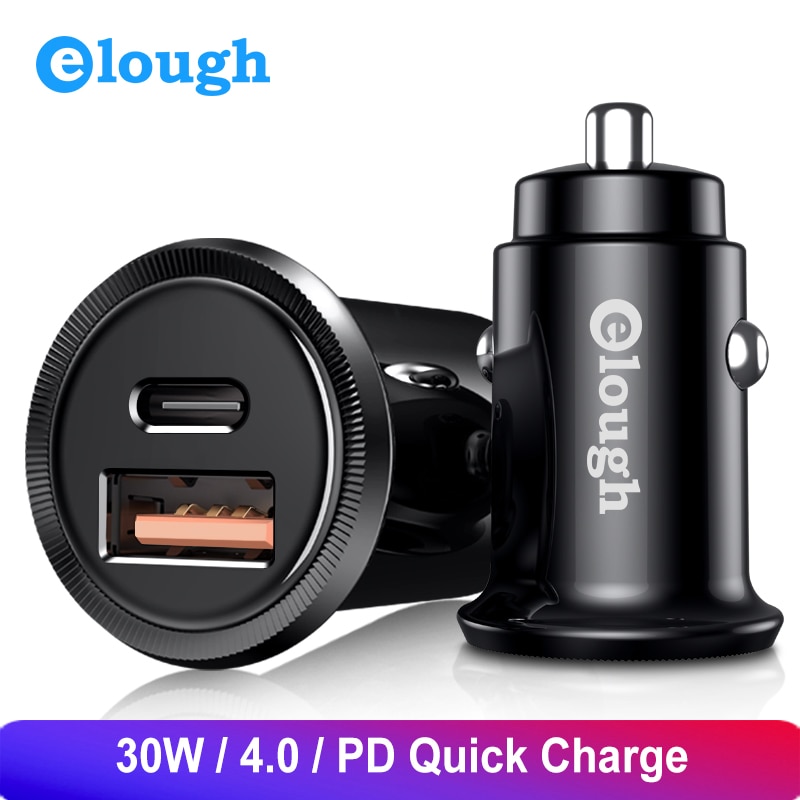 Elough Quick Charge 4.0 3.0 Usb Car Charger Voor Xiaomi Autolader Pd Charger Dual Usb Chargeur Usb Opladen Sigaret lichter