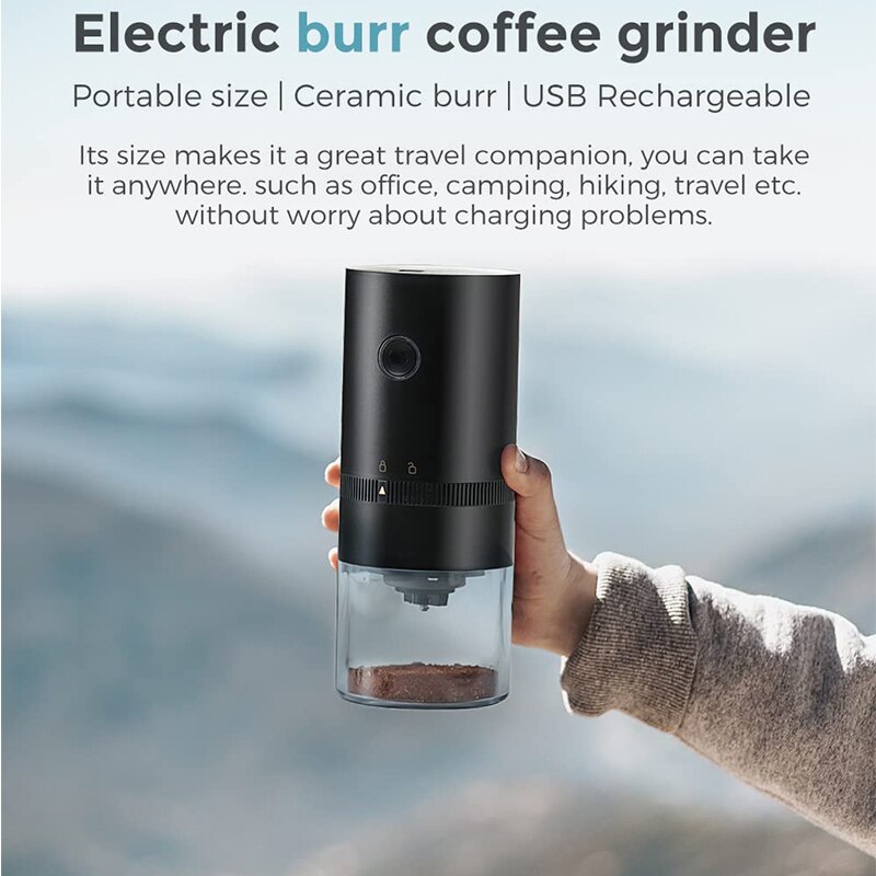 Xiaomi-molinillo de café eléctrico portátil con ajuste de molienda ajustable, molinillo de cerámica cónica pequeña recargable por USB tipo C