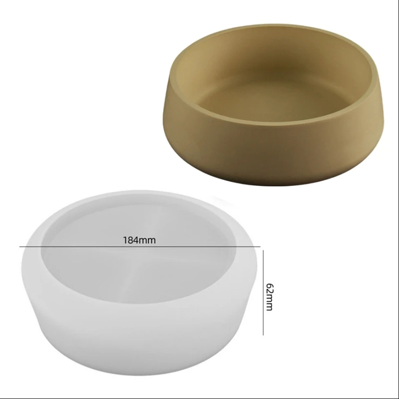 Maceta con forma de cuenco grande, moldes de hormigón para manualidades, maceteros de jardín de cemento, recipiente de almacenamiento grande, molde de silicona, herramientas artesanales para el hogar: Amarillo claro