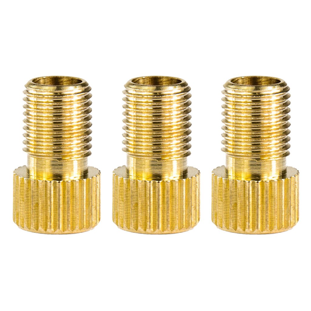 1/2/3/4/5/10PCS Fiets Valve Adapter DV, SV (Dunlop Franse Valve) naar AV (Auto Ventiel) Met Rin Fiets accessoires Goud: 3PC