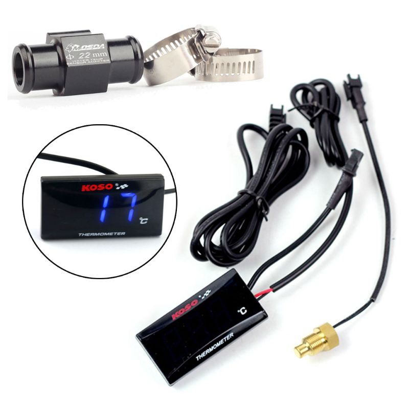 Motorcycle Thermometer Universal Digital Moto Water Temp Digital Display Temperature Gauge Meter: BL-22