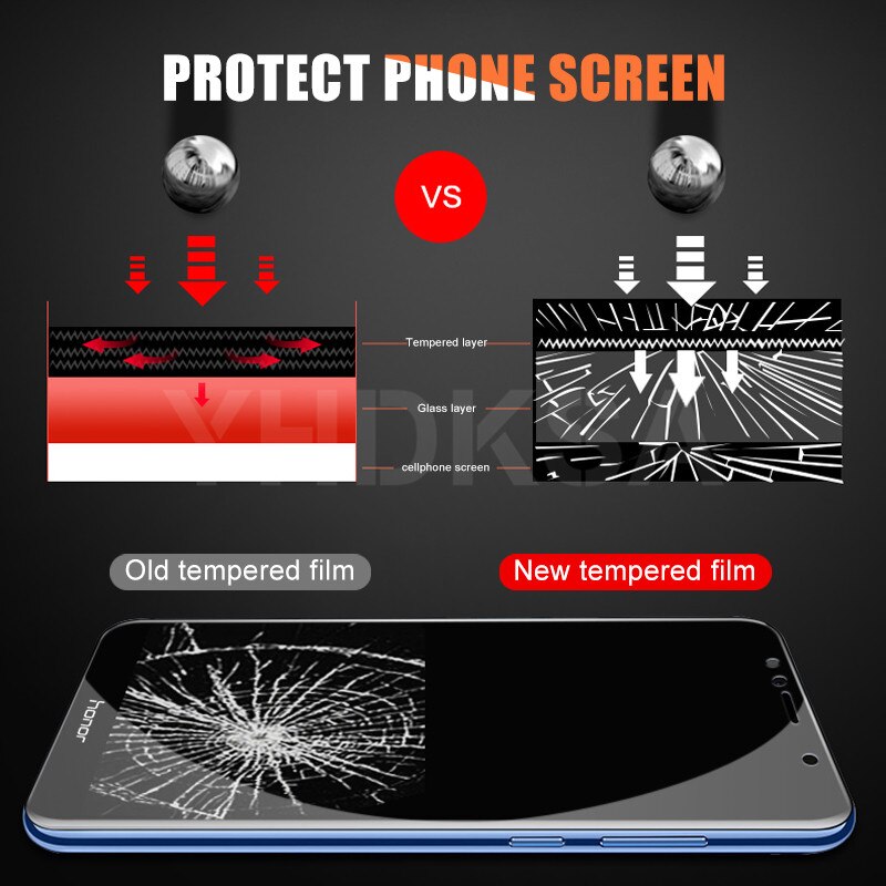 Vidrio Protector de pantalla de 9H para Huawei Honor 8X 8A 8C 8S vidrio templado Honor 7A 7C 7X 7S 9X 9A 9C 9S