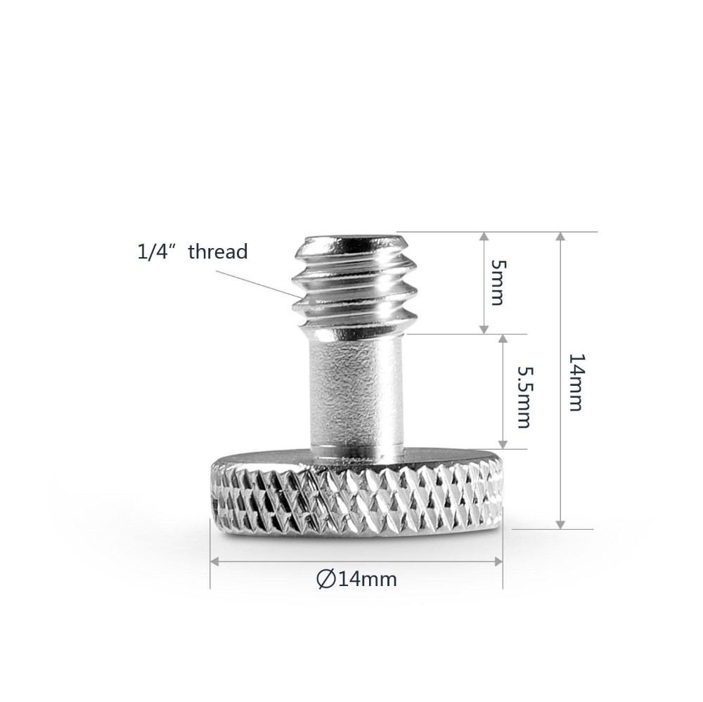 Vite di fissaggio per videocamera SmallRig vite per treppiede da 1/4 pollici lunghezza dell&#39;albero filettato 7mm (confezione da 5) - 1615