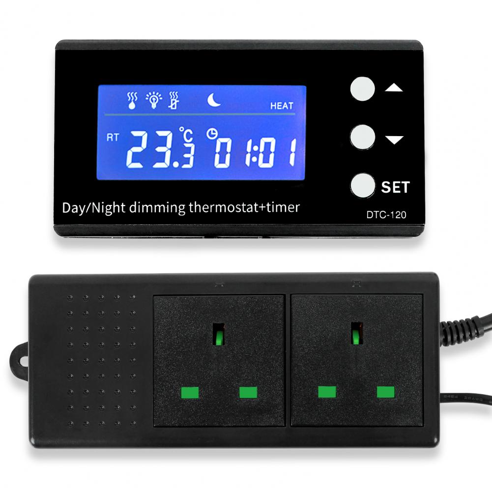 Digital Thermostat Versatile 24 Hours Digital Day Night Cycle Thermostat Timer NTC Sensor Reptile Temperature Controller