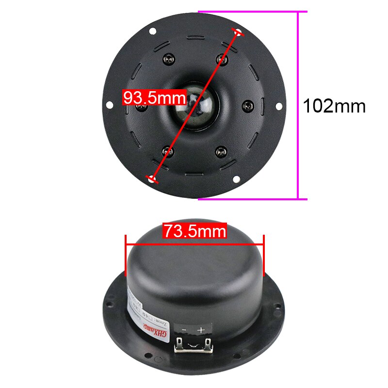 Ghxamp Hifi 4 inch Tweeter Speaker 5ohm 30W Dome Silk Film Treble Loudspeaker Home Theater Anti-magnetic 2 Way Speaker Diy 1pc