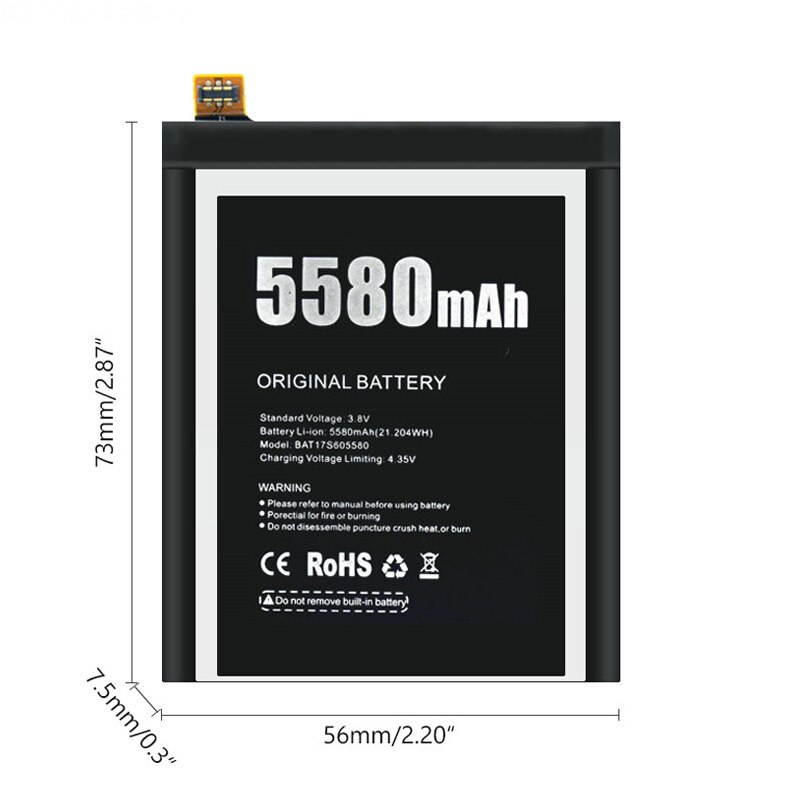 1x 100% 5580mAh Battery Replacement For DOOGEE S60 / S60 Lite BAT17S605580 BAT17M15580 Smart Phone Batteries + Repair Tools kit